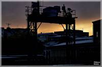Kylig morgon -5C, Motala Strm ngar i Norrkping., Industrilandskapet